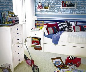 Morski stil dječije sobe je idealna tema za dječake.