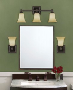 Osvjetljenje ogledala može biti na vrhu ogledala ili sa strane ili ko na slici.